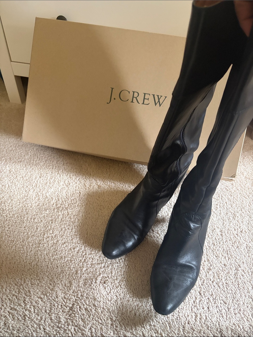 J. Crew Black Tall Leather Whitby Boots